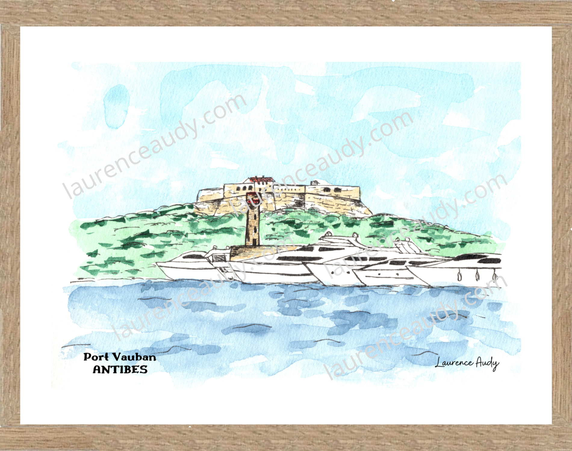 Affiche port Vauban Antibes — aquarelle – Image 3