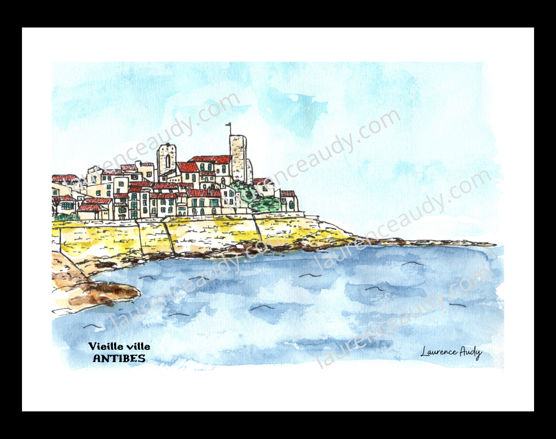 Affiche vieille ville Antibes — aquarelle – Image 2