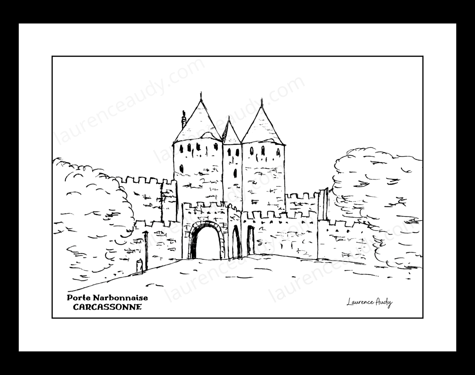 Affiche porte Narbonnaise Carcassonne – Image 3