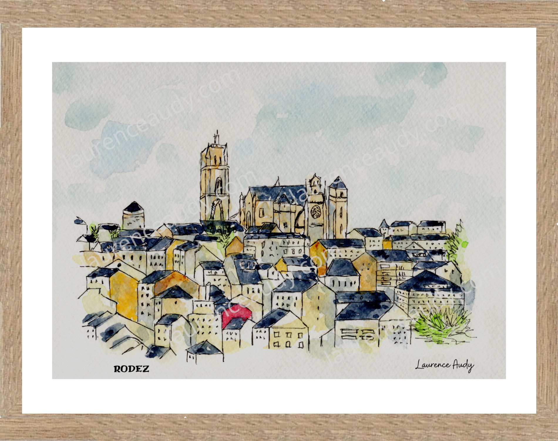 Affiche Rodez — aquarelle – Image 3