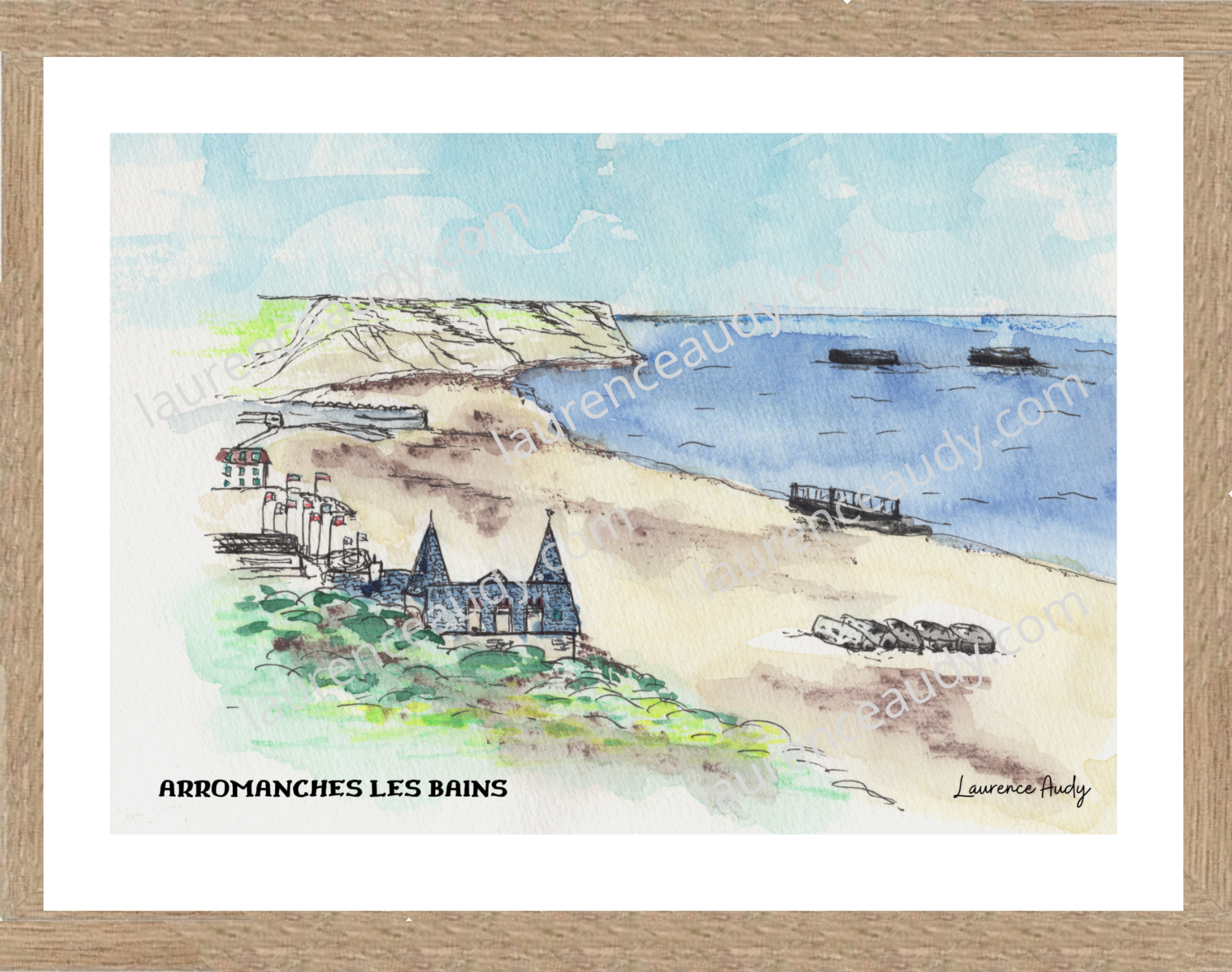 Affiche à Arromanches les Bains — aquarelle – Image 2