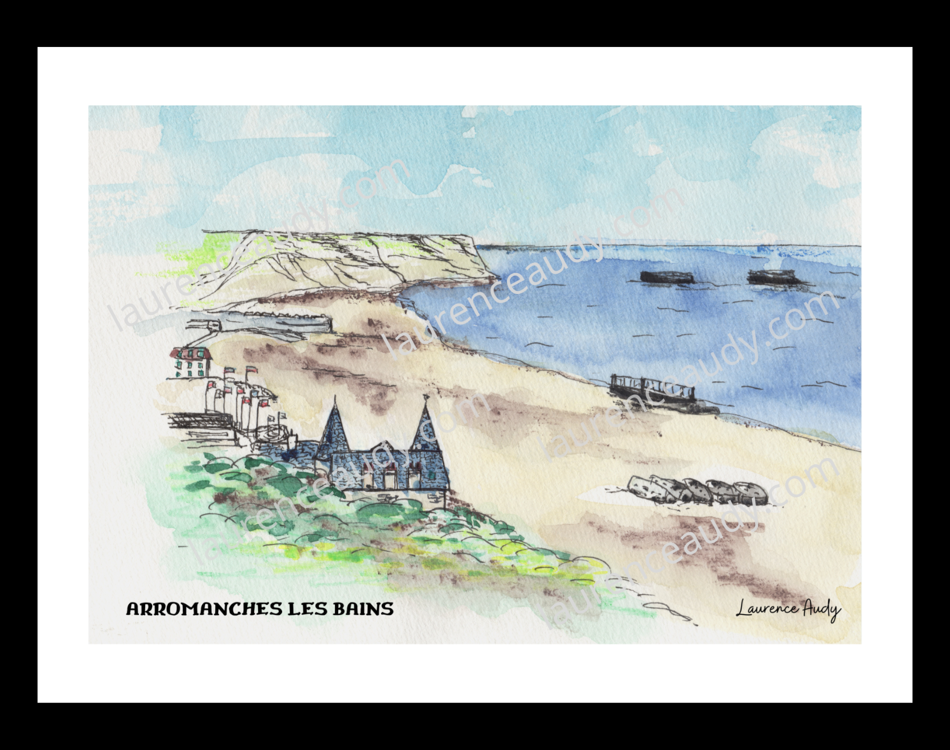 Affiche à Arromanches les Bains — aquarelle – Image 3