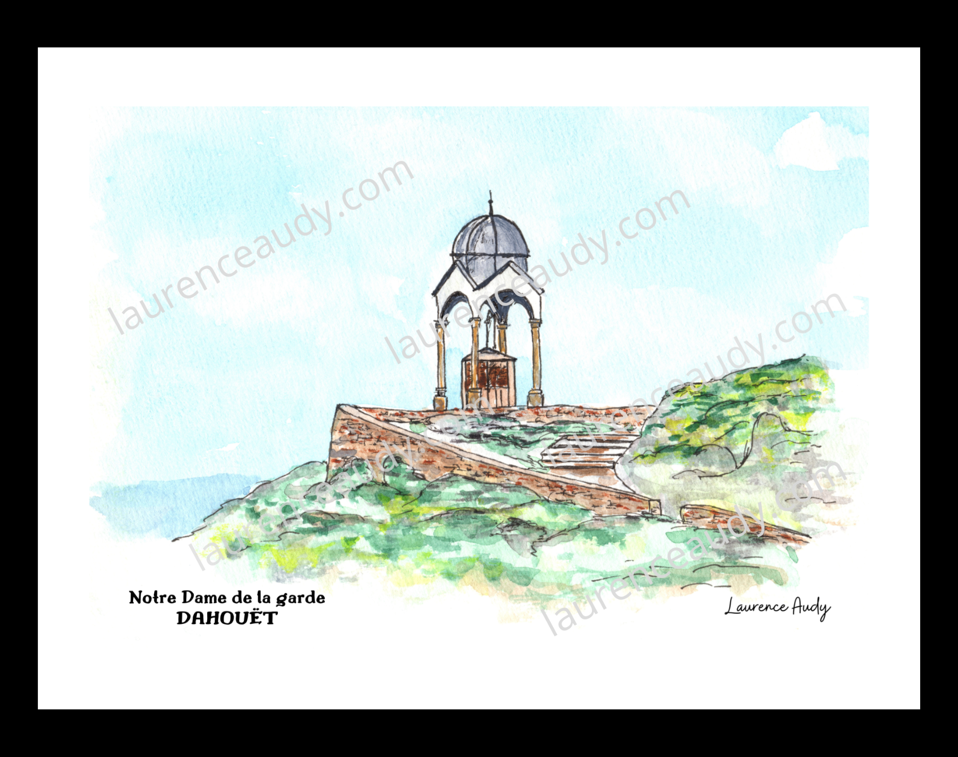 Affiche Notre Dame de la garde Dahouët — aquarelle – Image 2