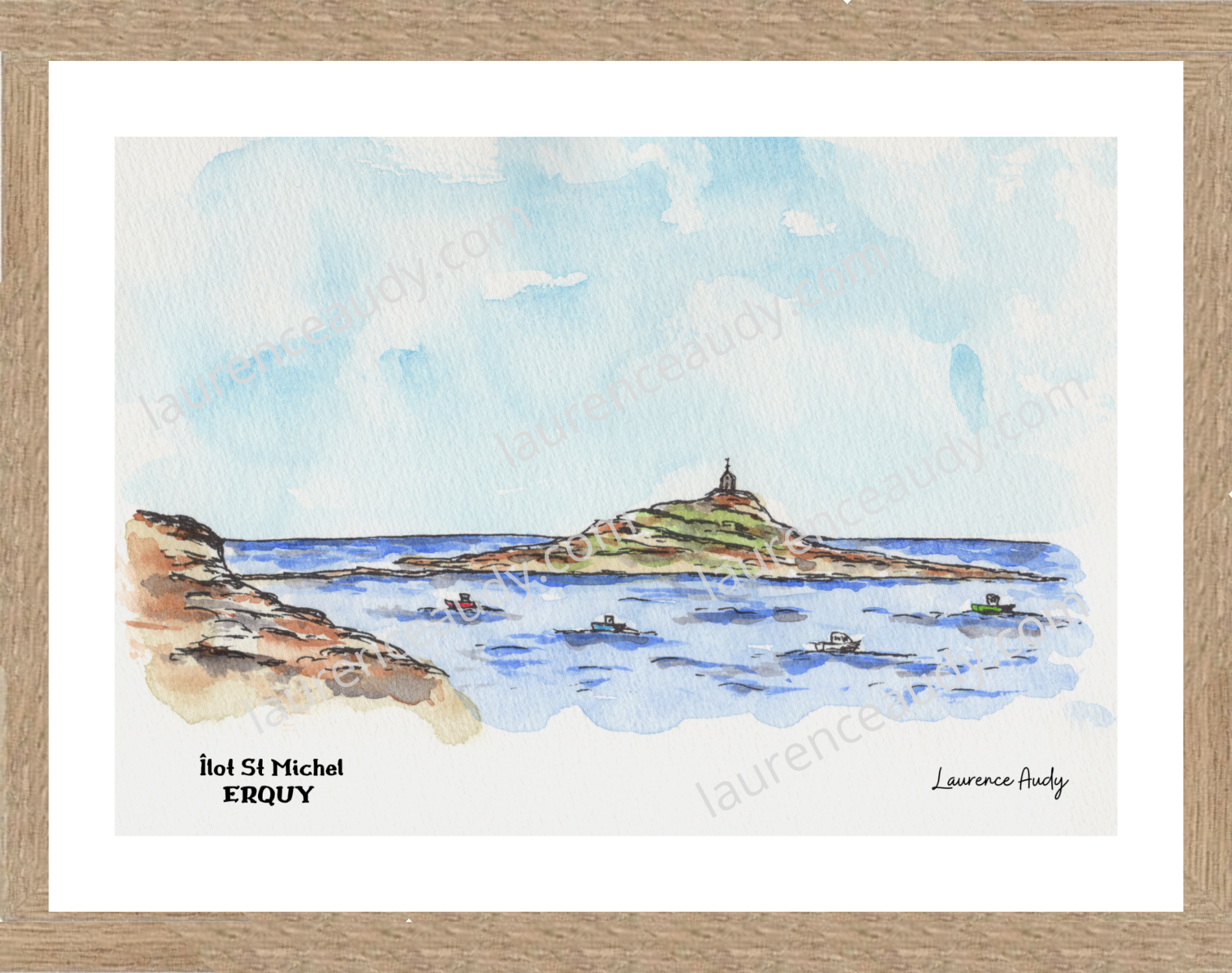 Affiche Ilot St Michel Erquy — aquarelle – Image 3