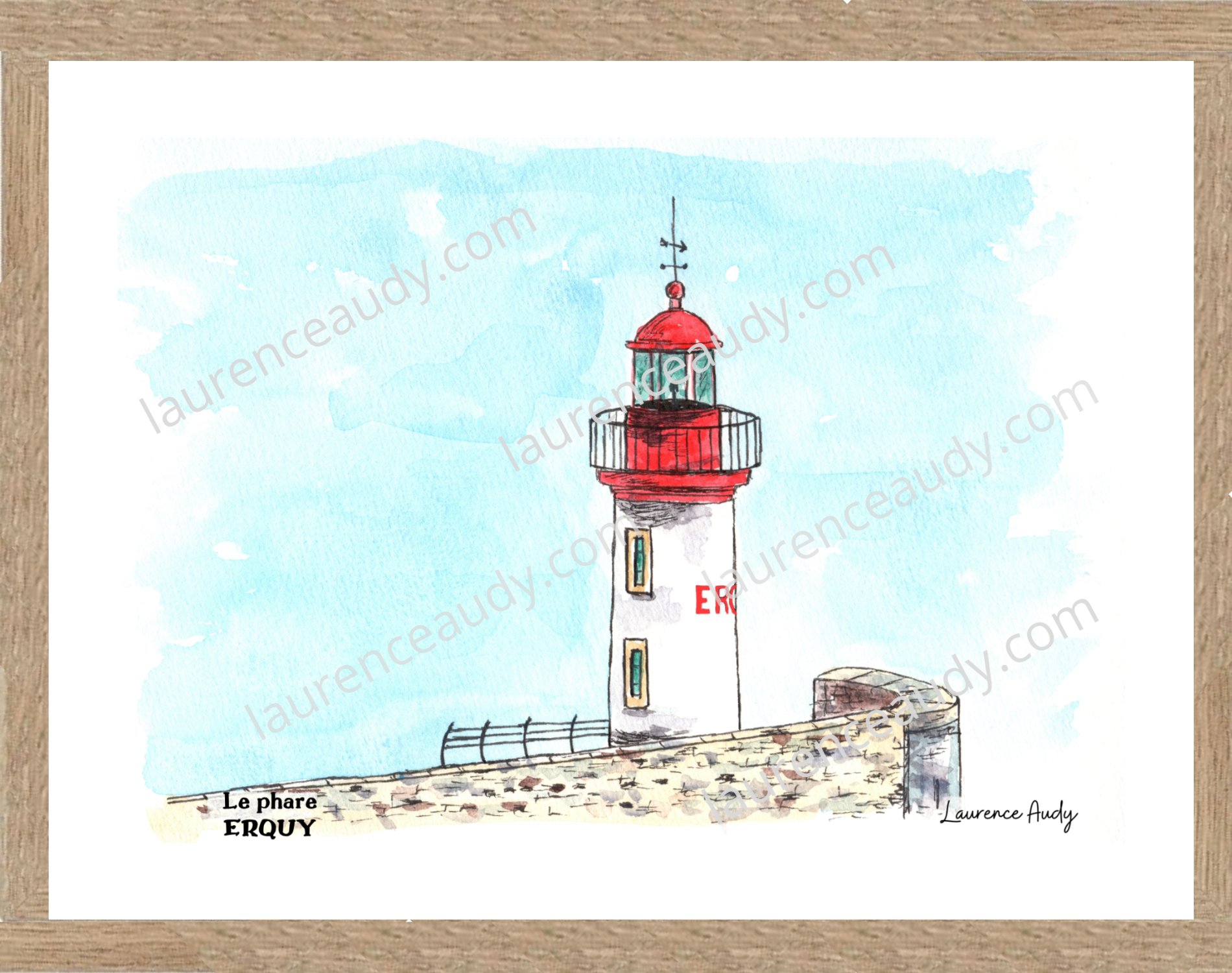 Affiche le Phare Erquy — aquarelle – Image 3