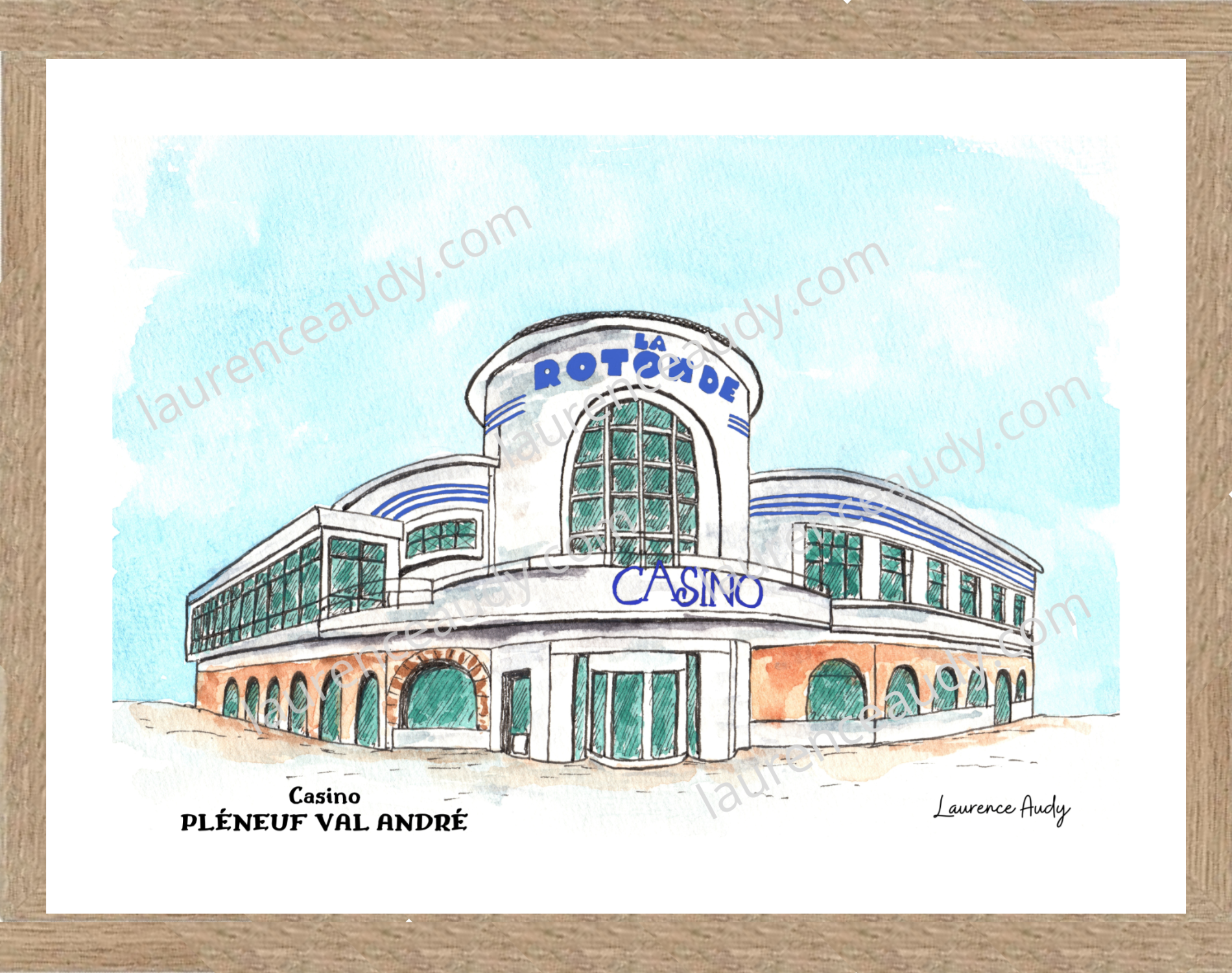 Affiche Casino Pléneuf Val André — aquarelle – Image 3