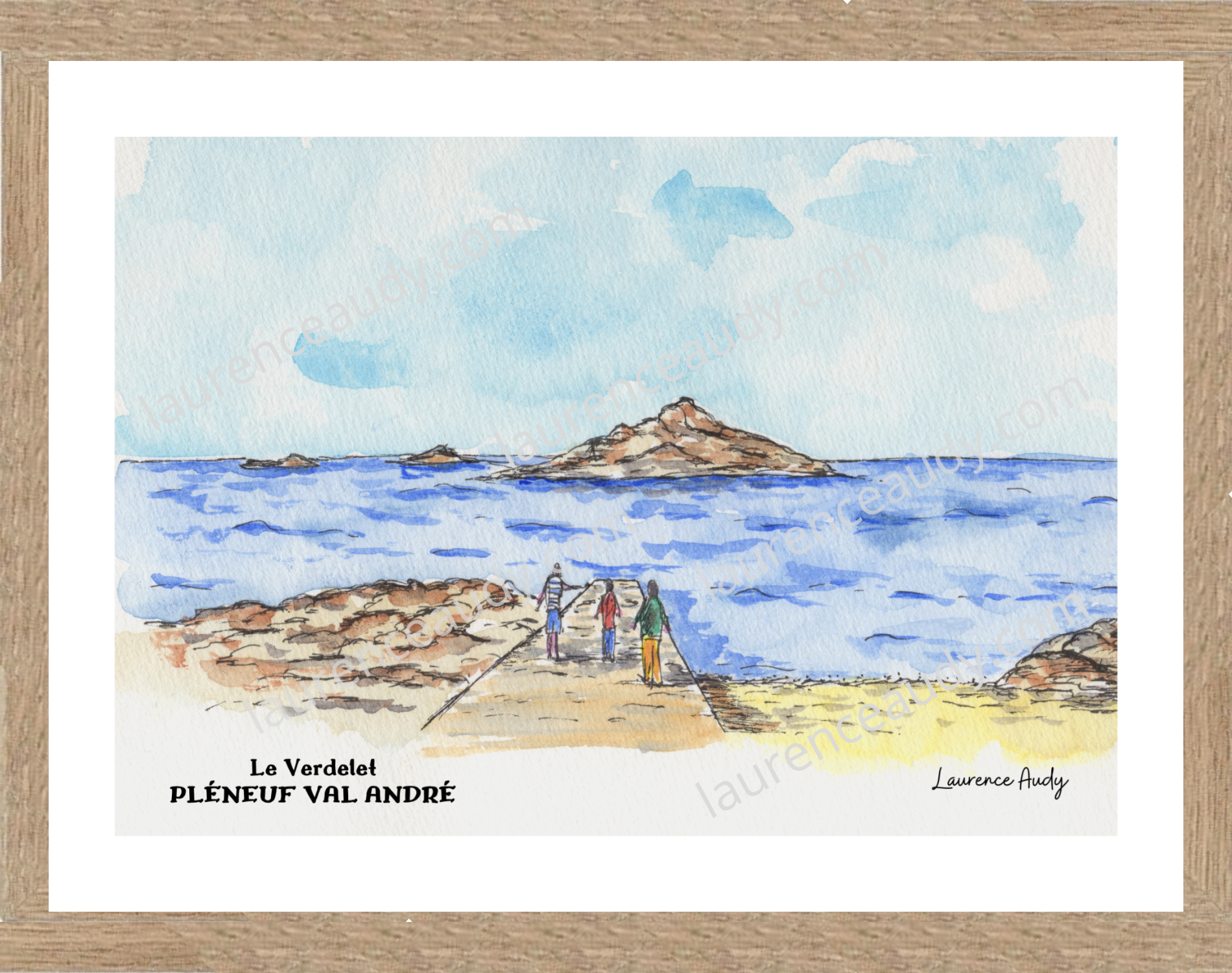 Affiche Le Verdelet Pléneuf Val André — aquarelle – Image 2