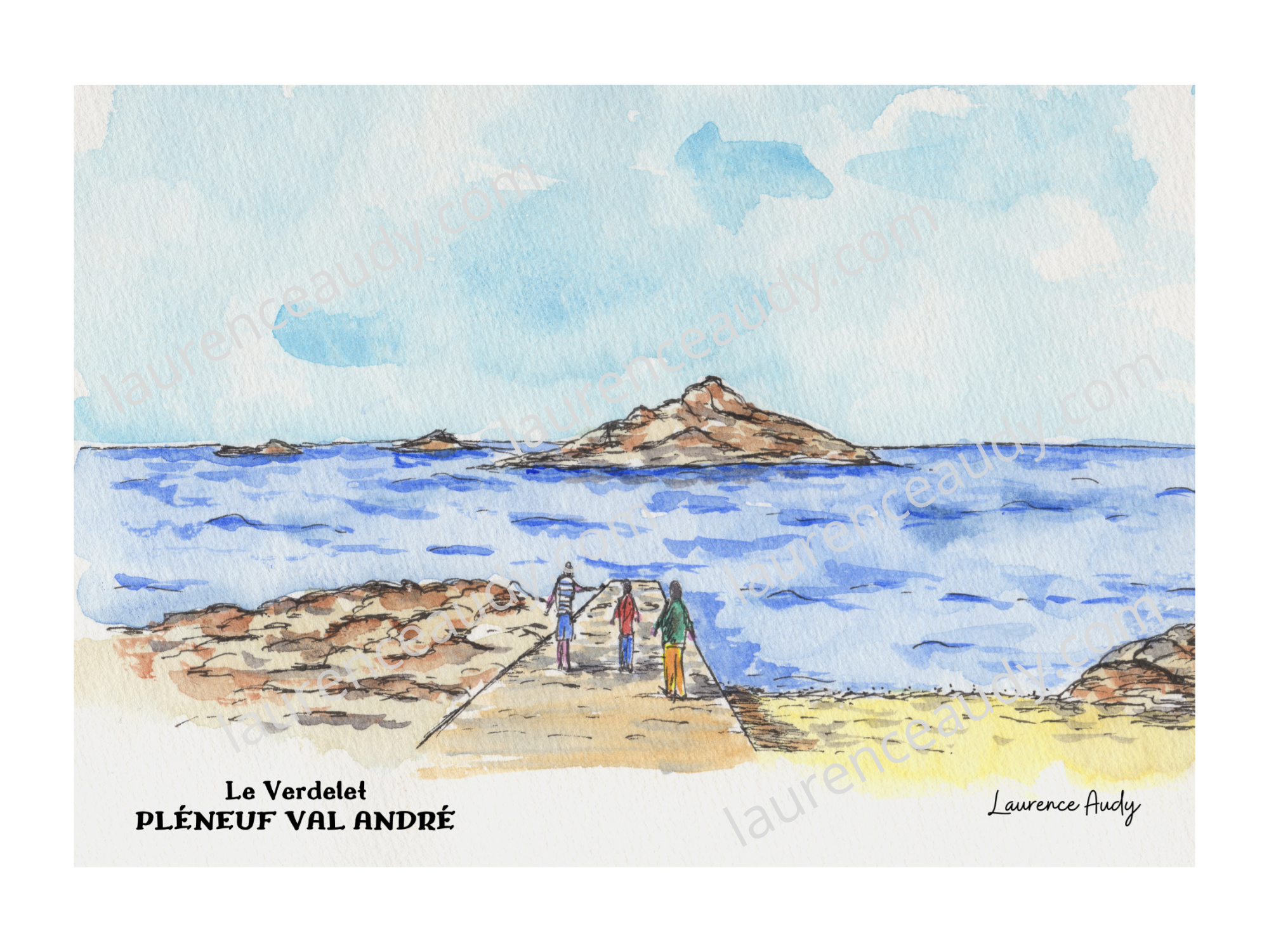22-PLENEUF VAL ANDRE-LE VERDELET-AQUARELLE FILIGRANE