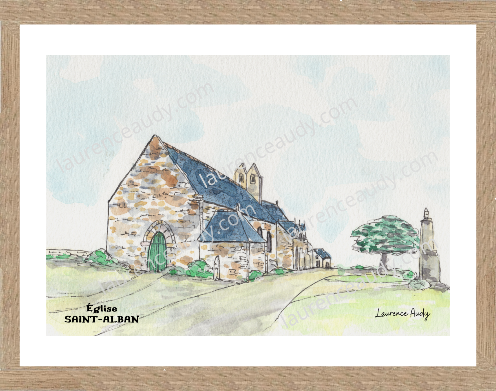 Affiche Eglise Saint Alban — aquarelle – Image 3