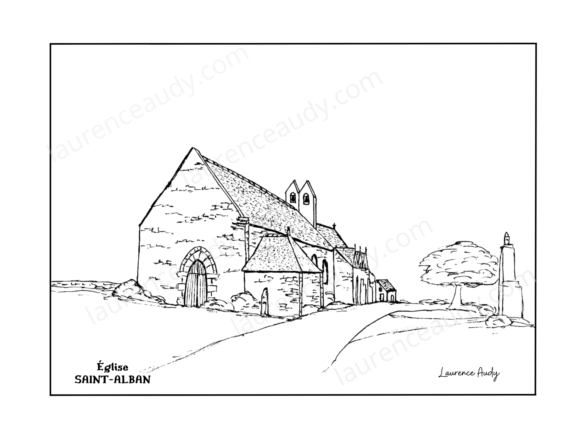 22-SAINT ALBAN-EGLISE-N&B FILIGRANE