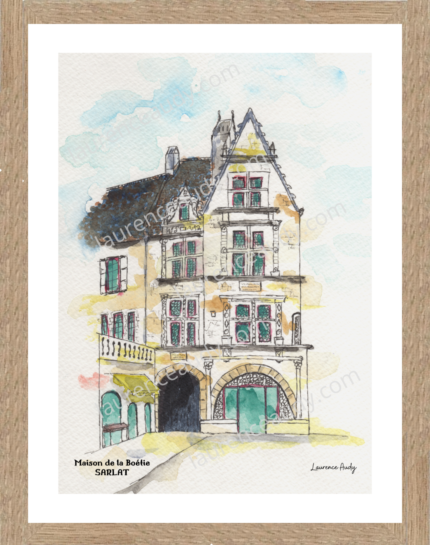 Affiche Maison de la Boétie Sarlat — aquarelle – Image 2