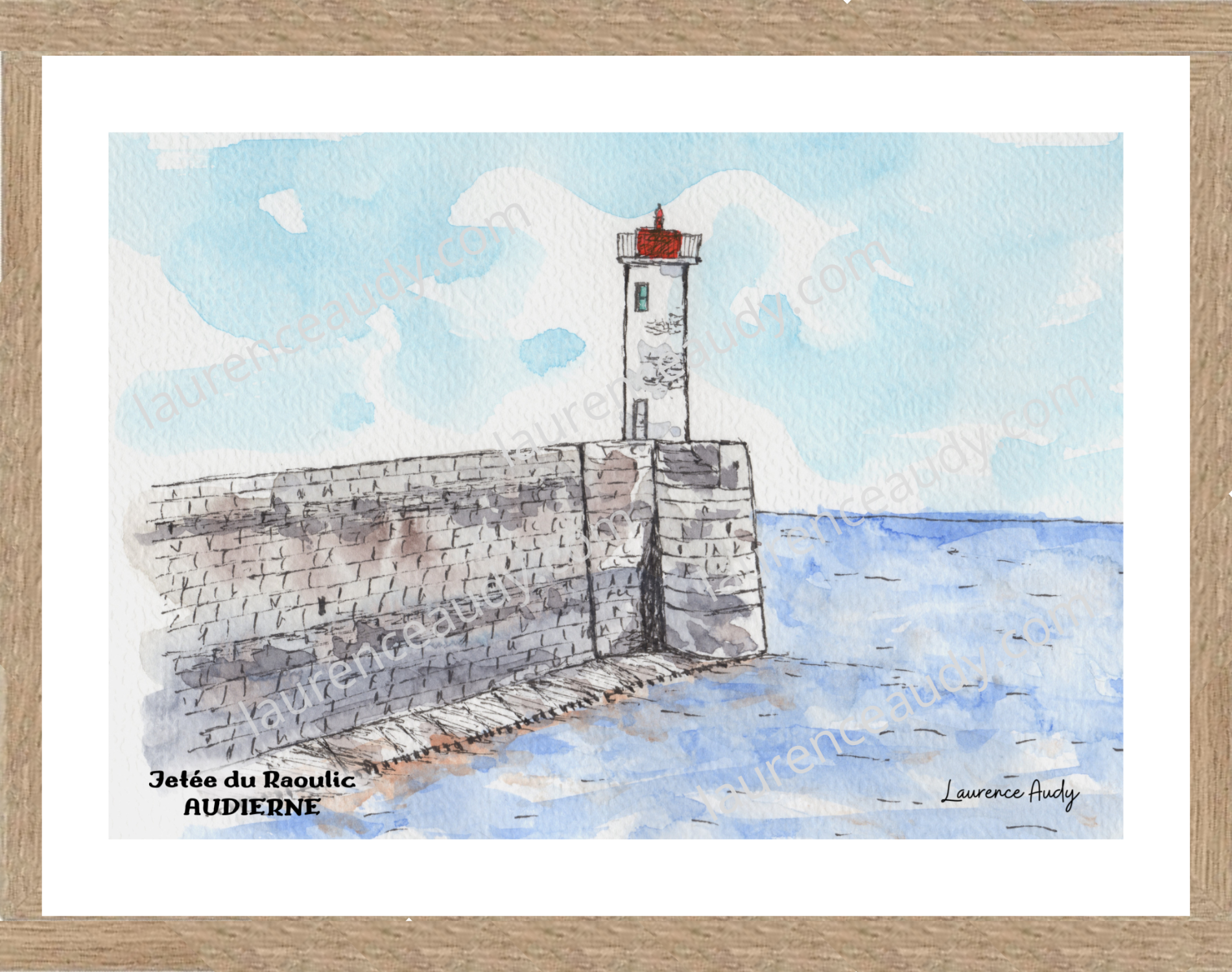 Affiche Jetée du Raoulic Audierne — aquarelle – Image 3