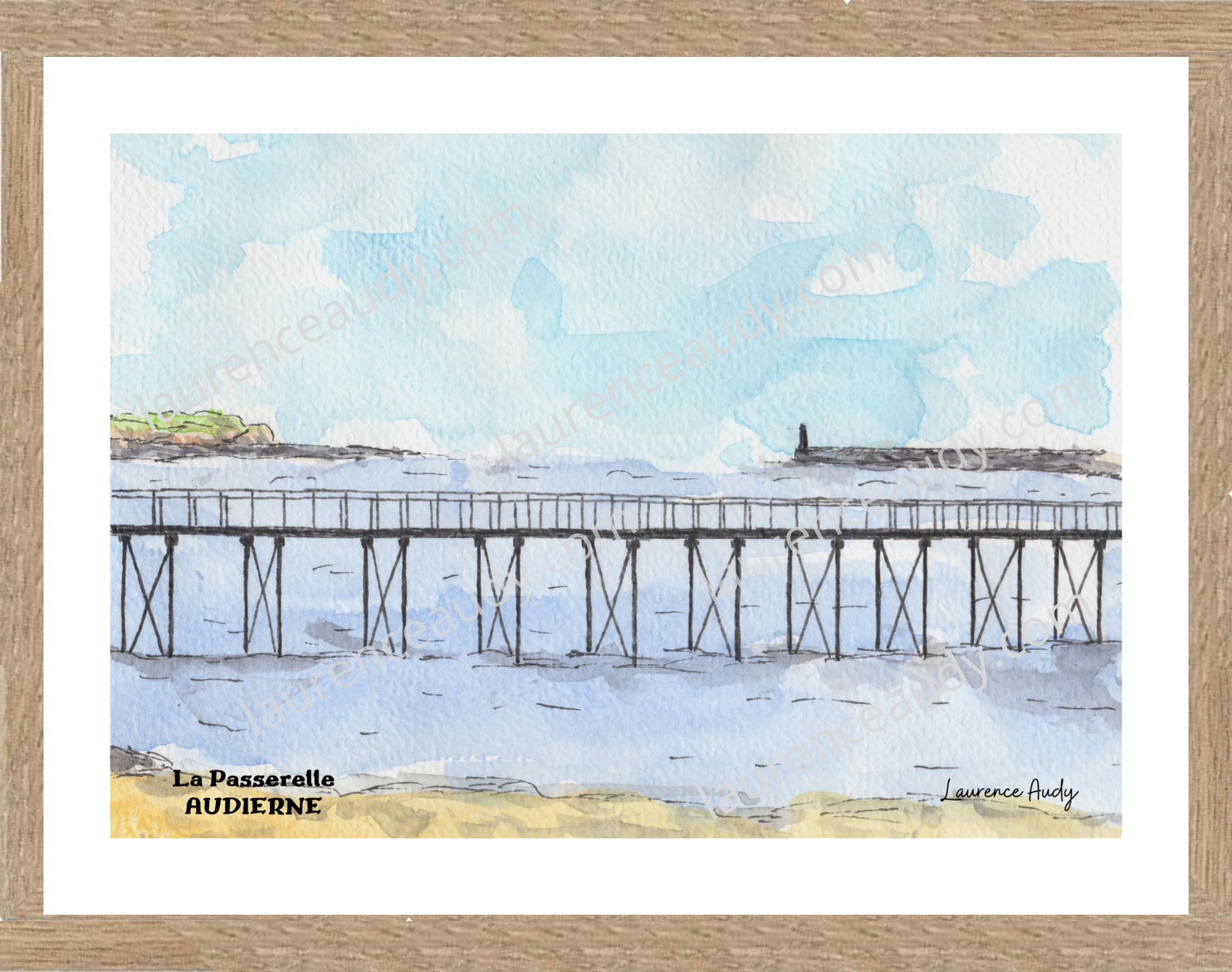 Affiche La Passerelle Audierne — aquarelle – Image 3