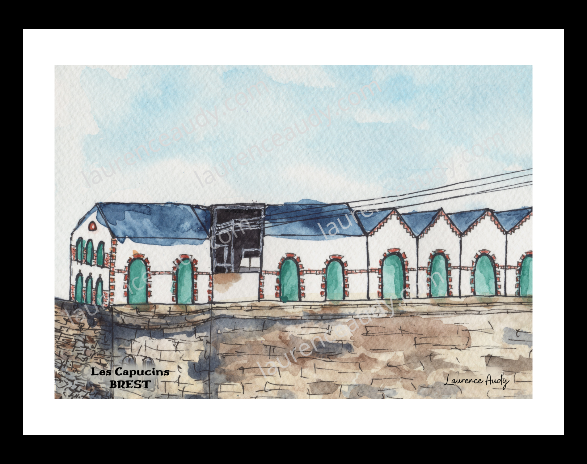 Affiche les Capucins à Brest — aquarelle – Image 3