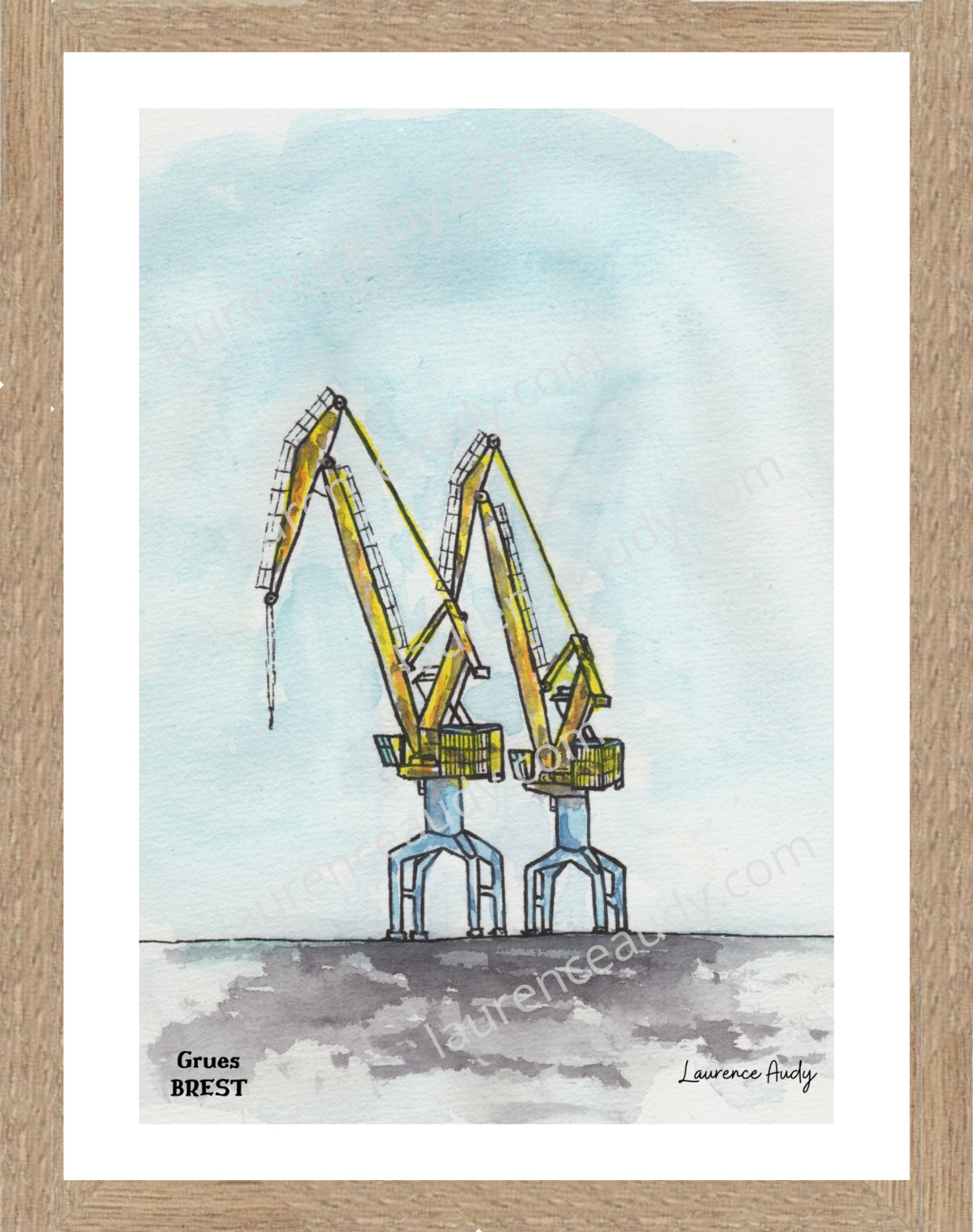 Affiche Grues Brest — aquarelle – Image 3