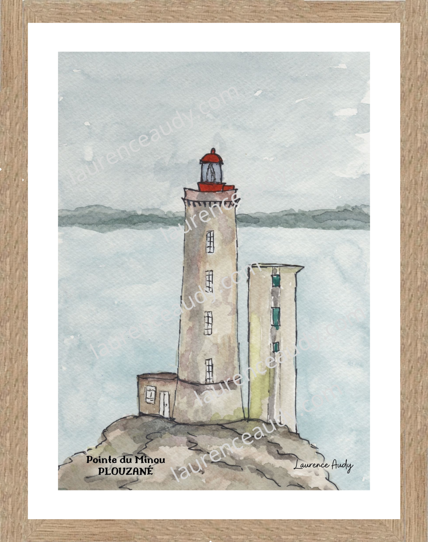 Affiche la pointe du Minou à Plouzané — aquarelle – Image 2