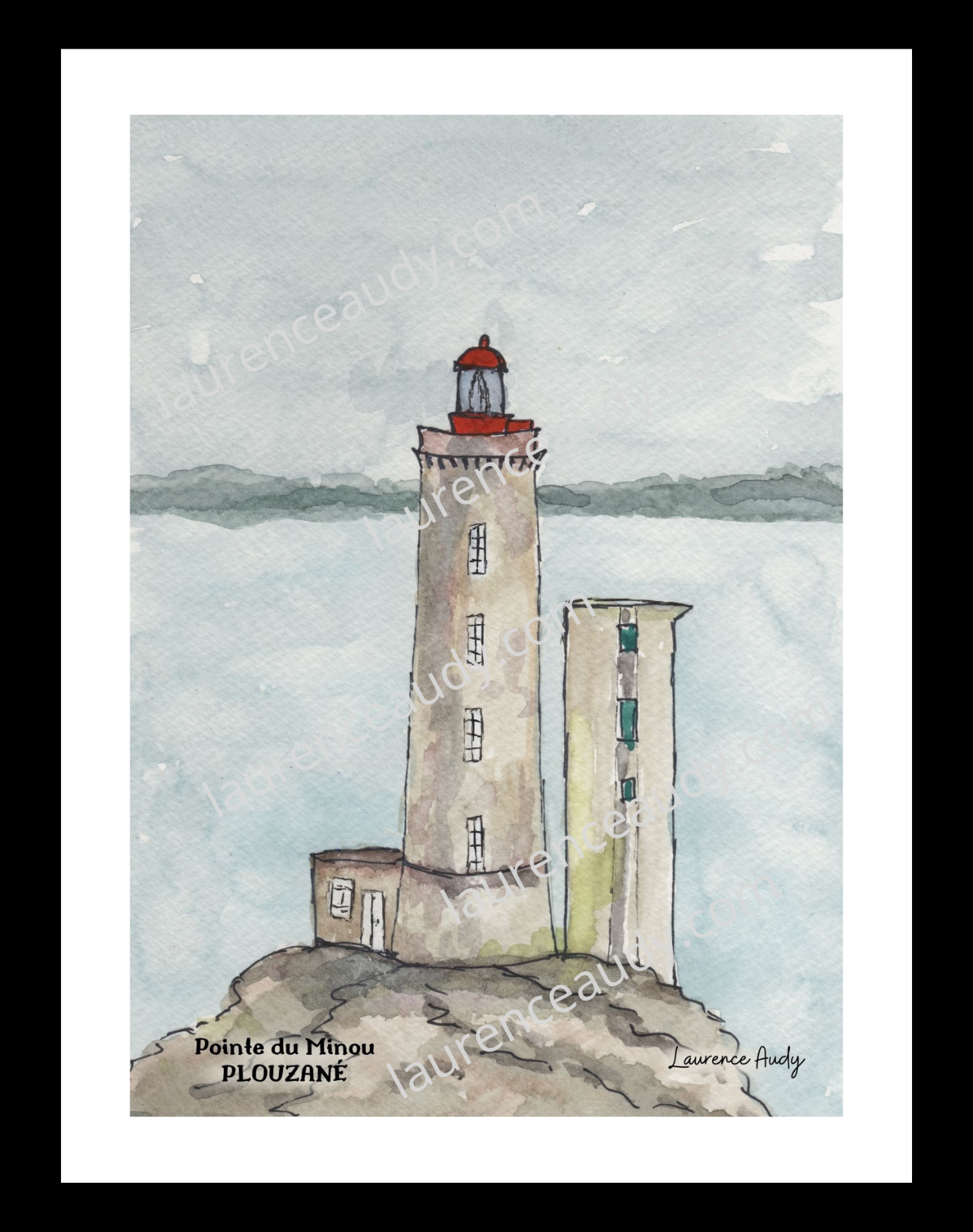 Affiche la pointe du Minou à Plouzané — aquarelle – Image 3