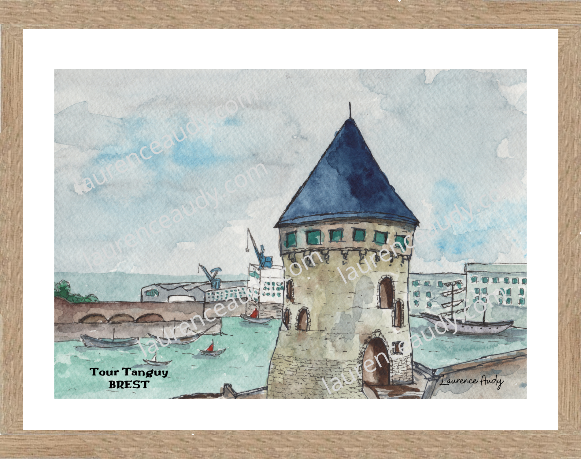 Affiche Tour Tanguy à Brest — aquarelle – Image 2