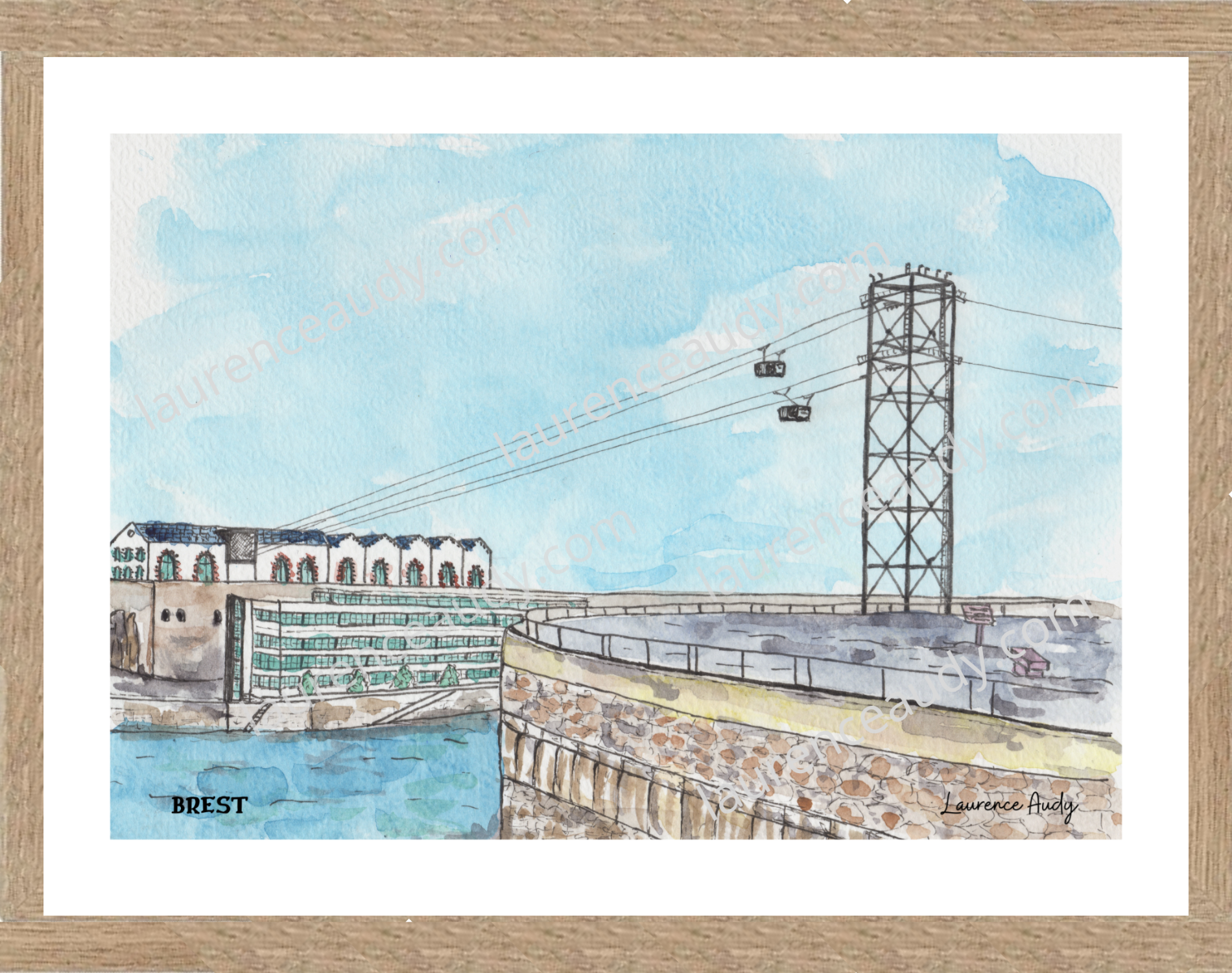 Affiche Vue d’ensemble Brest — aquarelle – Image 3