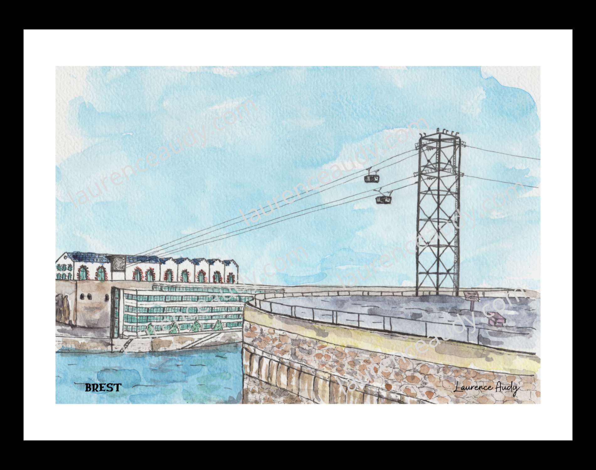 Affiche Vue d’ensemble Brest — aquarelle – Image 2