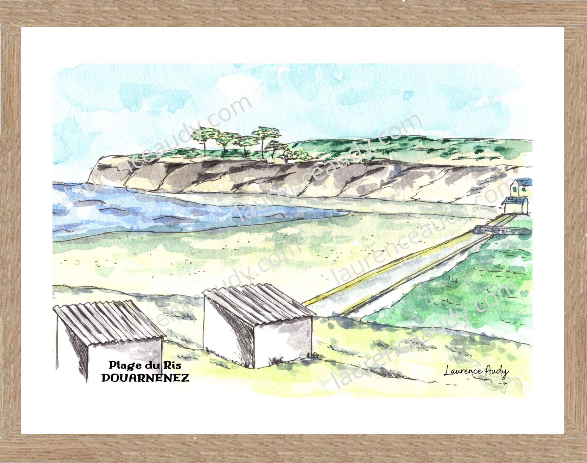 Affiche Plage du Ris Douarnenez — aquarelle – Image 3