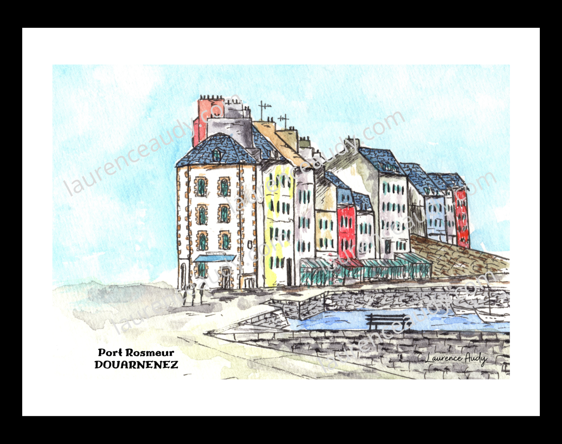 Affiche Port Rosmeur Douarnenez — aquarelle – Image 2