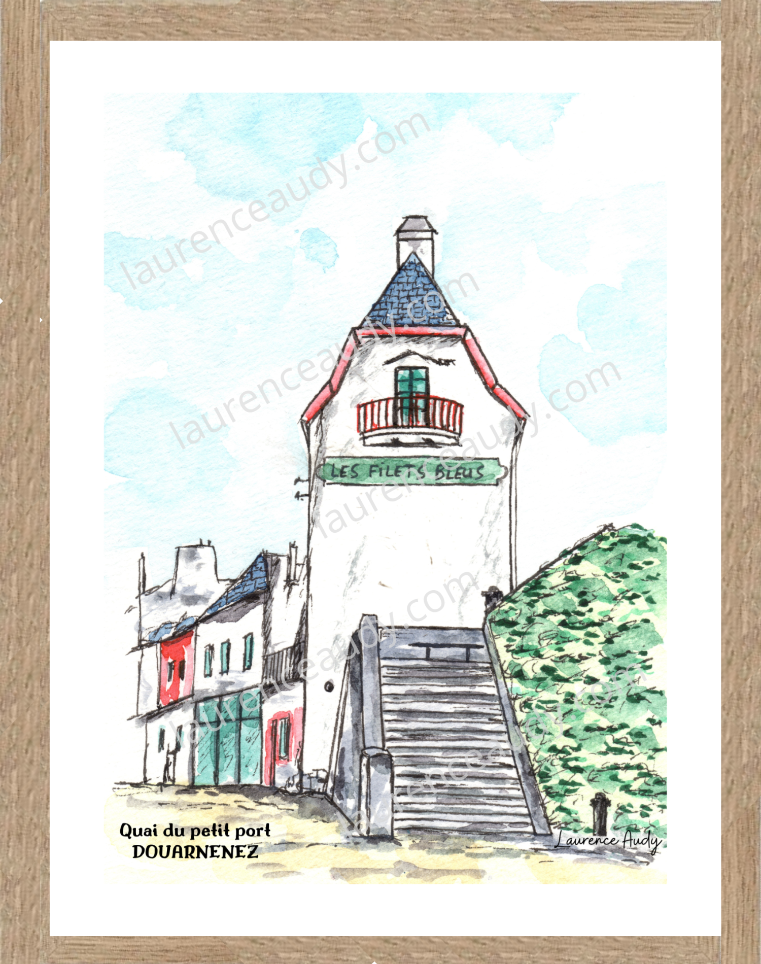 Affiche Quai du petit port Douarnenez — aquarelle – Image 3