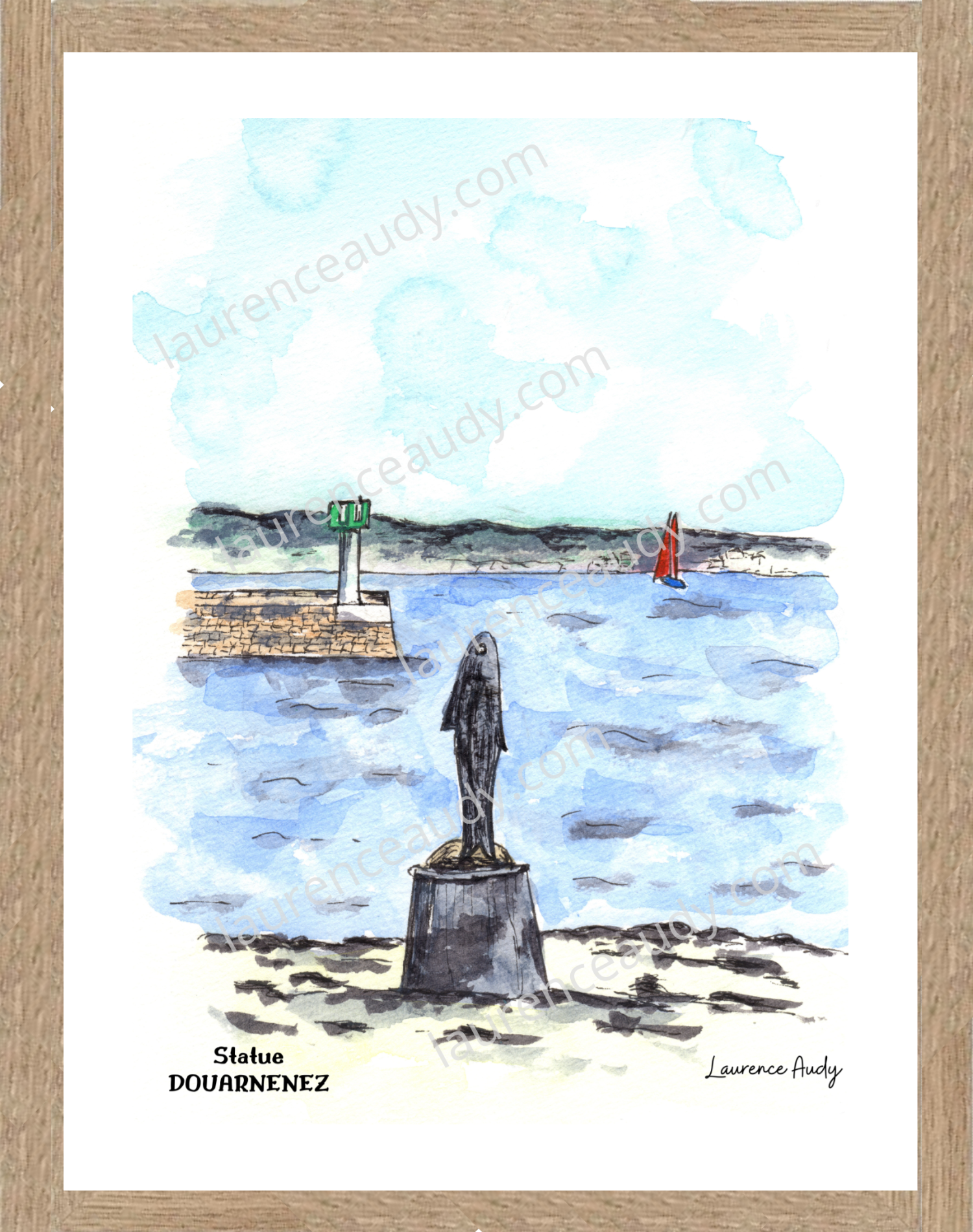 Affiche Statue Douarnenez — aquarelle – Image 3