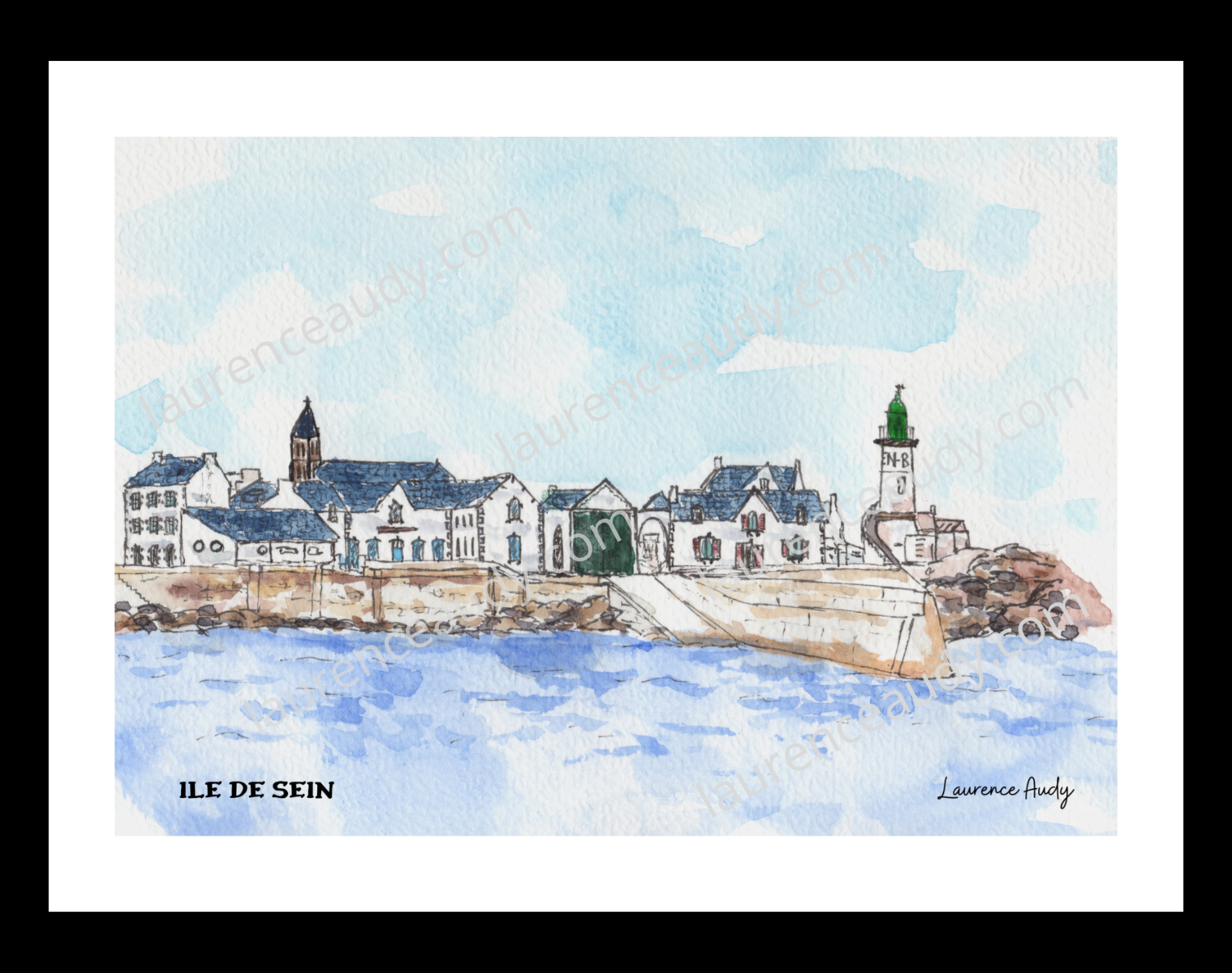 Affiche Ile de Sein — aquarelle – Image 2
