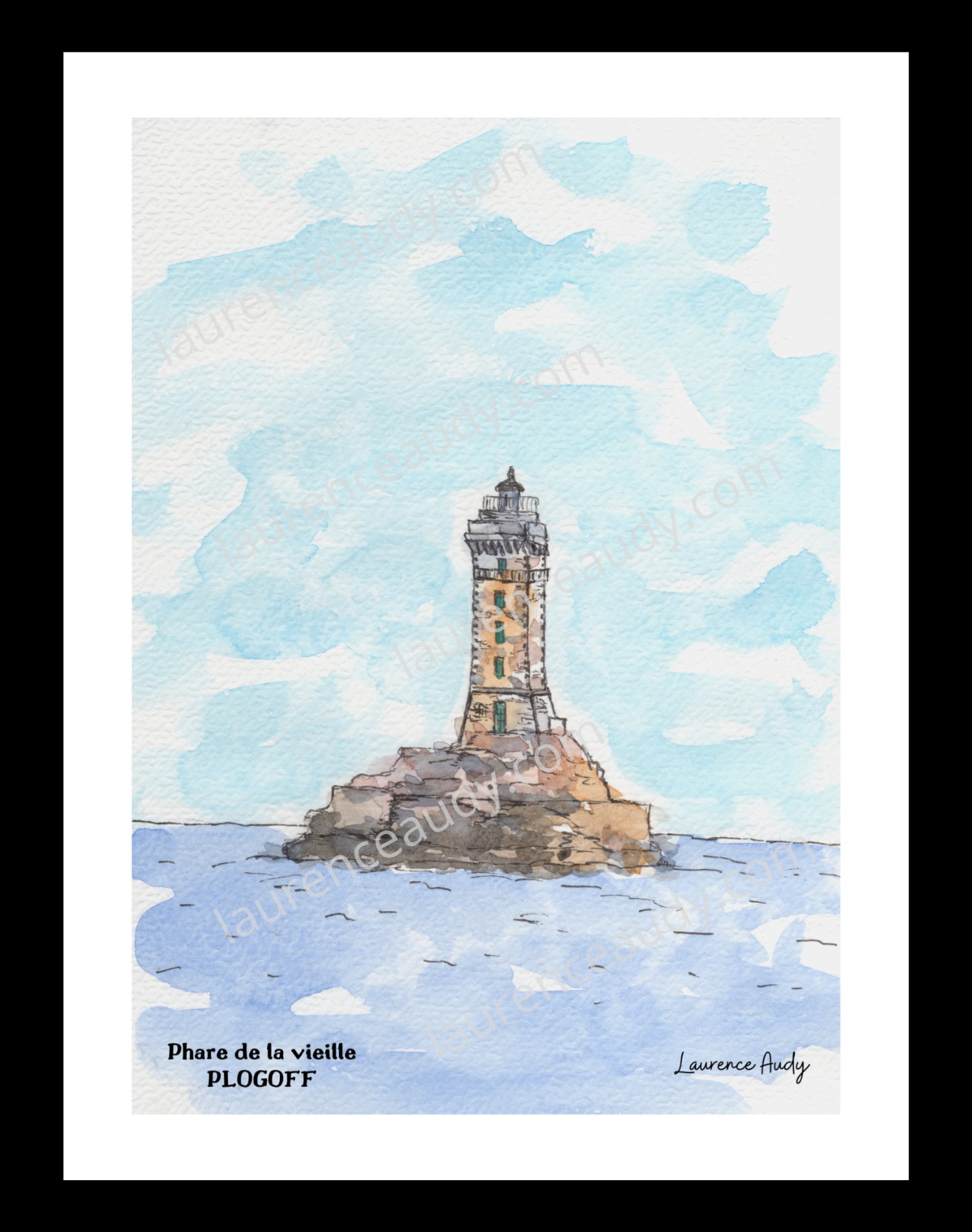 Affiche Phare de la vieille Plogoff — aquarelle – Image 2