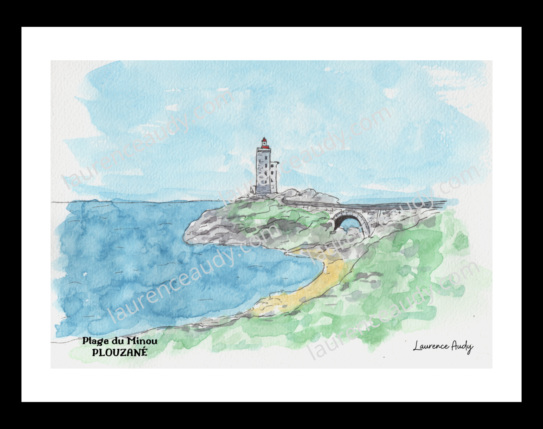 Affiche Plage du Minou Plouzané — aquarelle – Image 2
