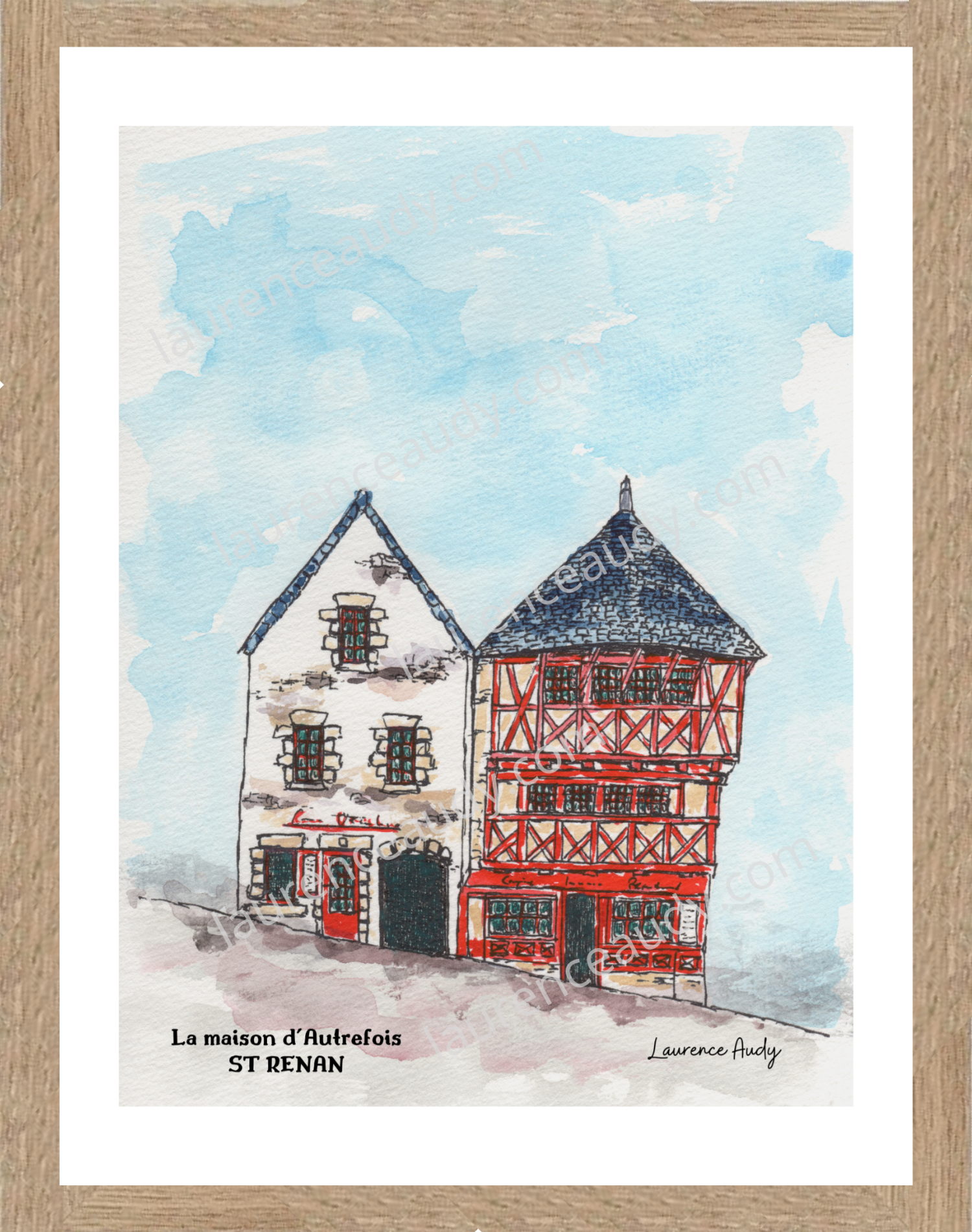 Affiche La maison d’Autrefois St Renan — aquarelle – Image 3