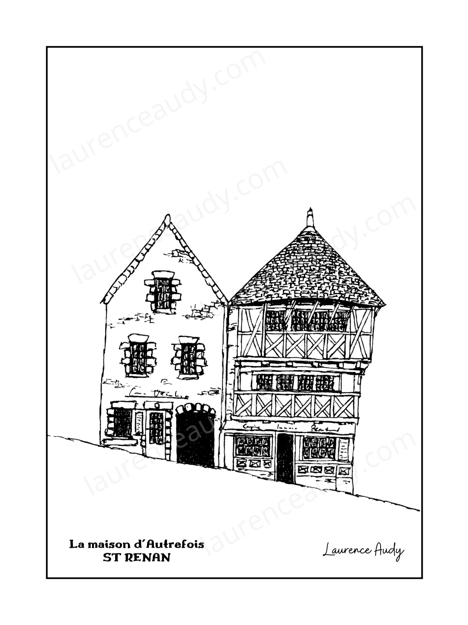 29-ST RENAN-MAISON AUTREFOIS-N&B FILIGRANE