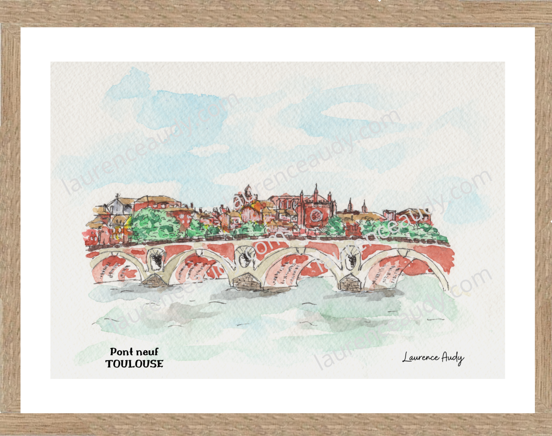 Affiche Pont Neuf Toulouse — aquarelle – Image 3