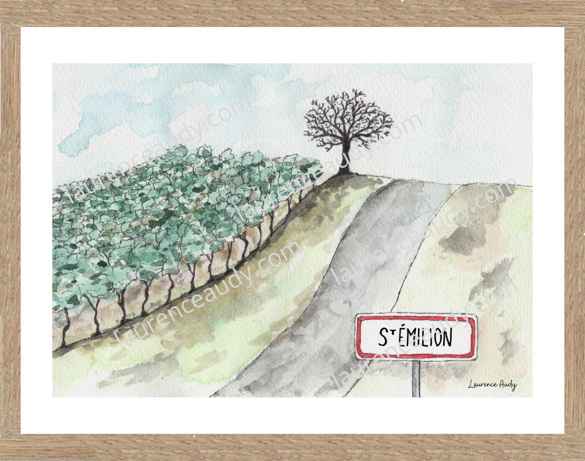 Affiche Vigne St Emilion — aquarelle – Image 2