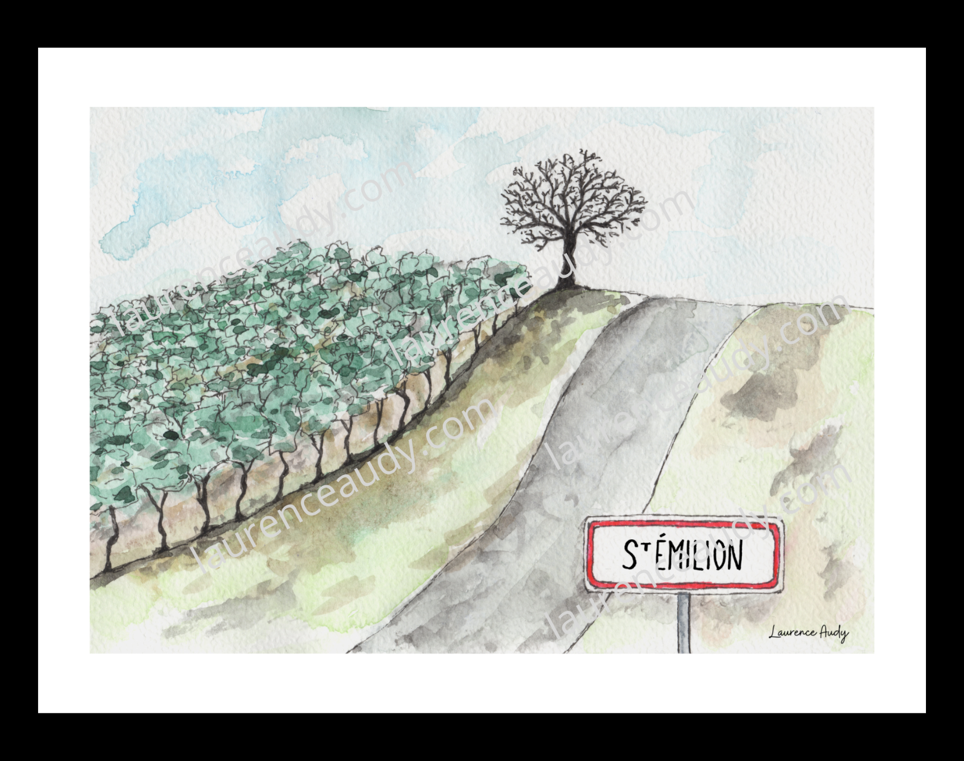 Affiche Vigne St Emilion — aquarelle – Image 3