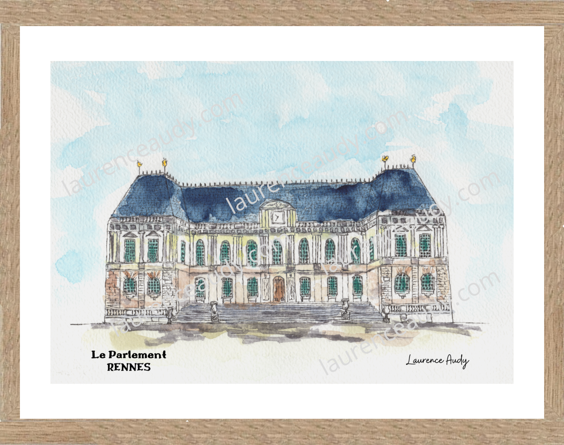 Affiche Parlement Rennes — aquarelle – Image 3