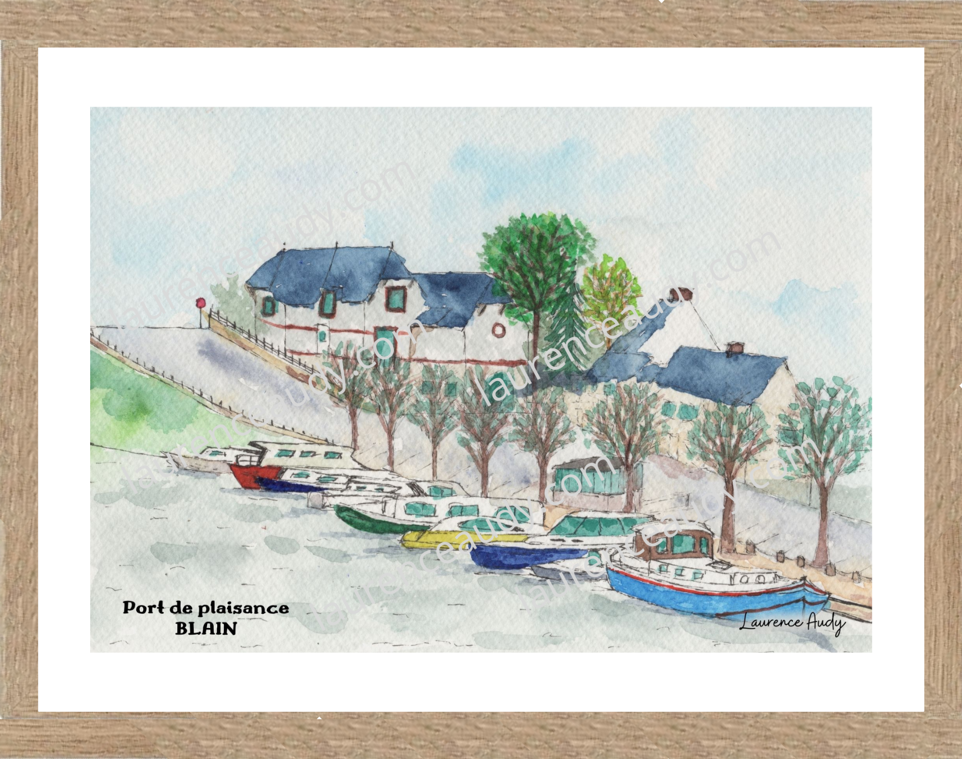 Affiche port de plaisance Blain — aquarelle – Image 2