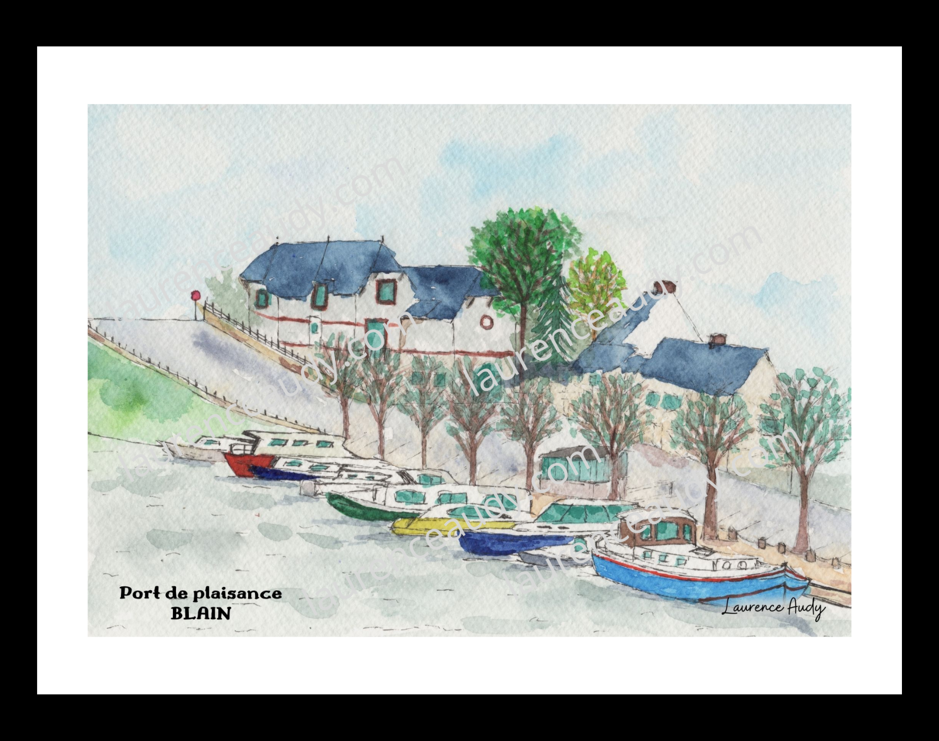 Affiche port de plaisance Blain — aquarelle – Image 3