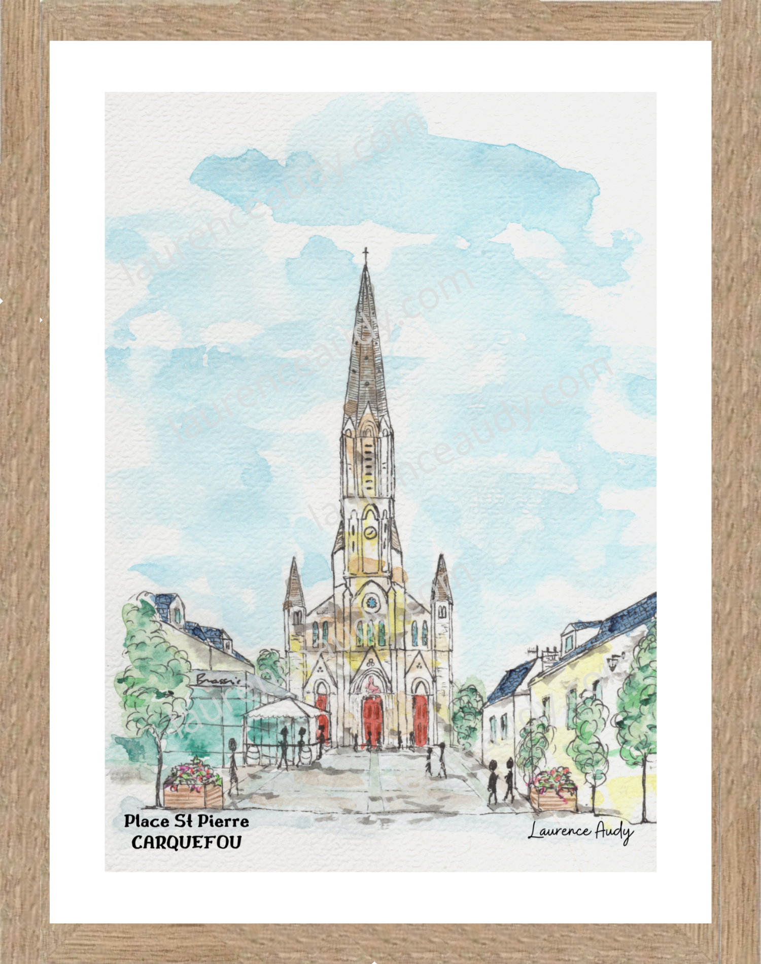Affiche Place St Pierre à Carquefou — aquarelle – Image 3