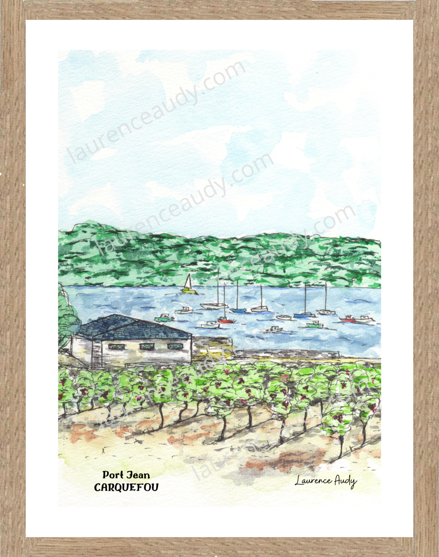Affiche Port Jean à Carquefou — aquarelle – Image 2