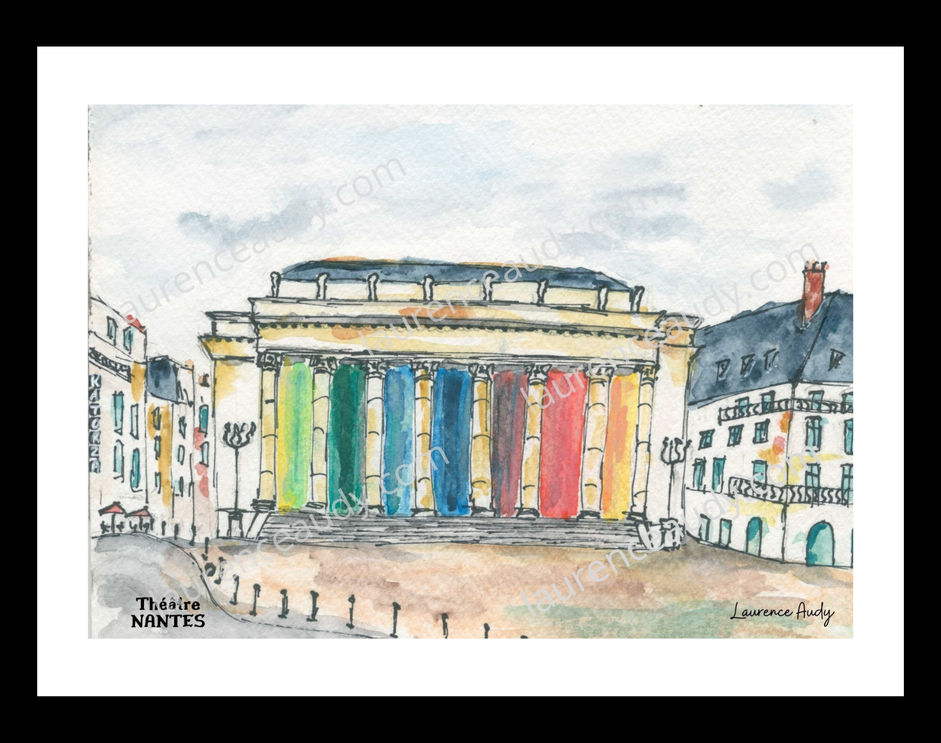 Affiche Théâtre Graslin à Nantes — aquarelle – Image 4