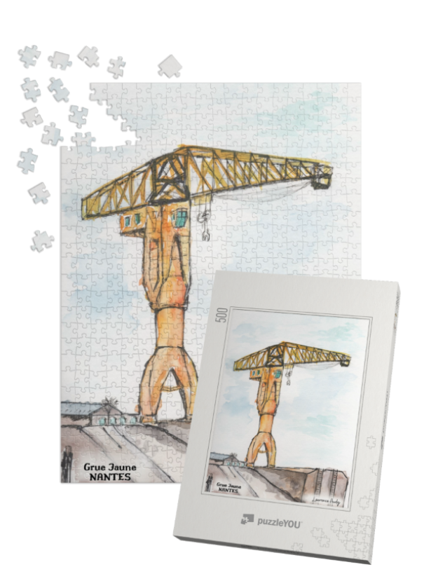 44-NANTES-GRUE-JAUNE-PUZZLE-500-PIECES-BOITE|||
