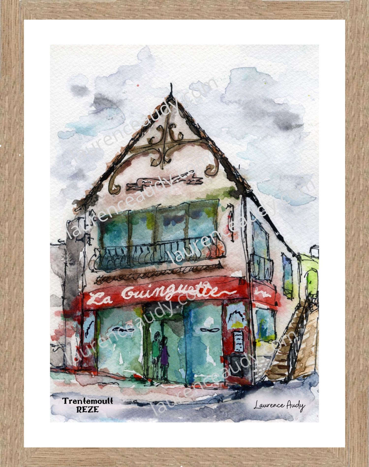 Affiche Guinguette Trentemoult à Rezé — aquarelle – Image 3