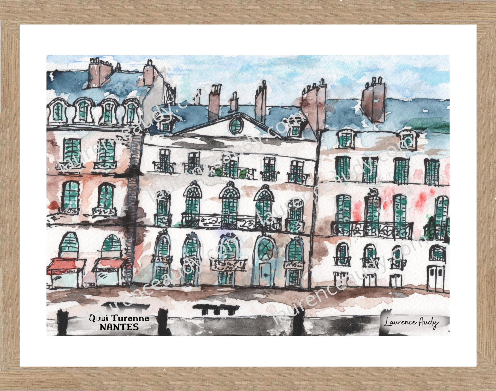 Affiche quai Turenne à Nantes — aquarelle – Image 2