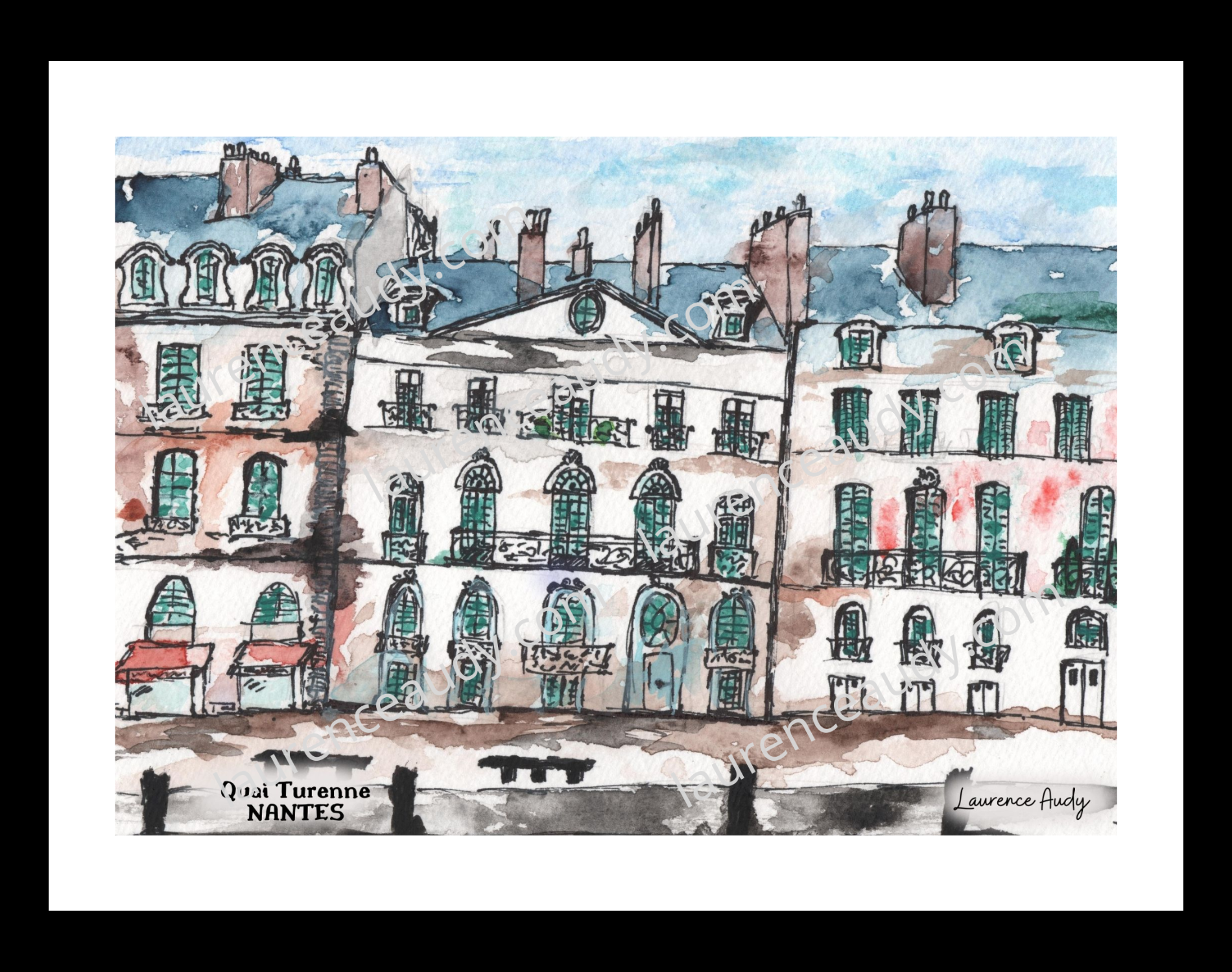 Affiche quai Turenne à Nantes — aquarelle – Image 3