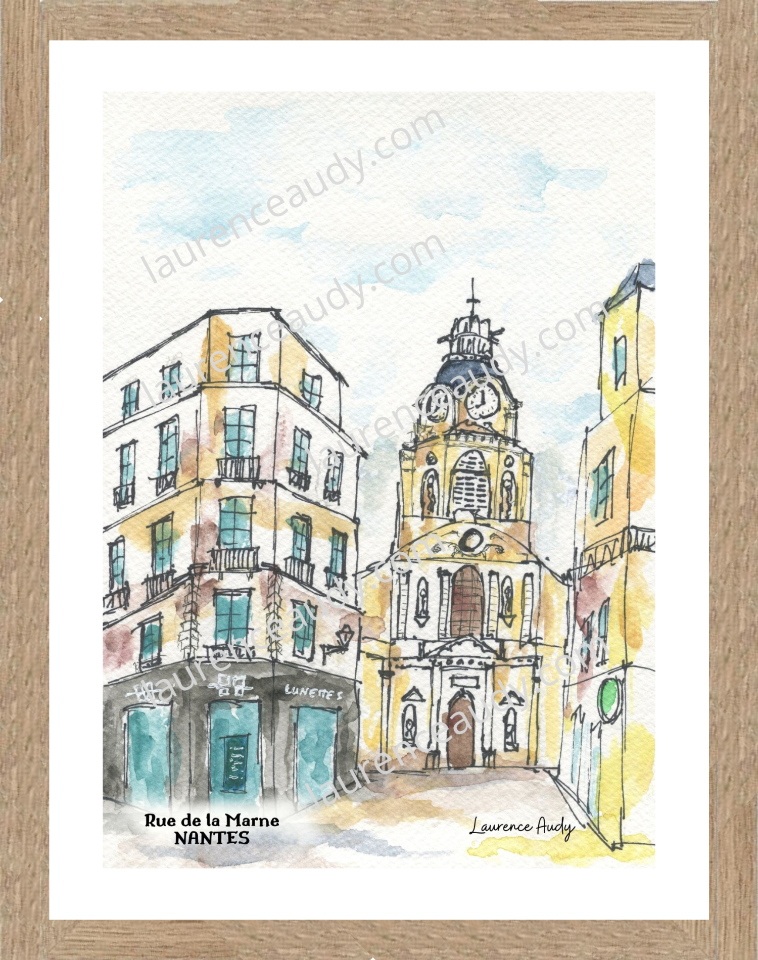Affiche rue de la Marne à Nantes — aquarelle – Image 2