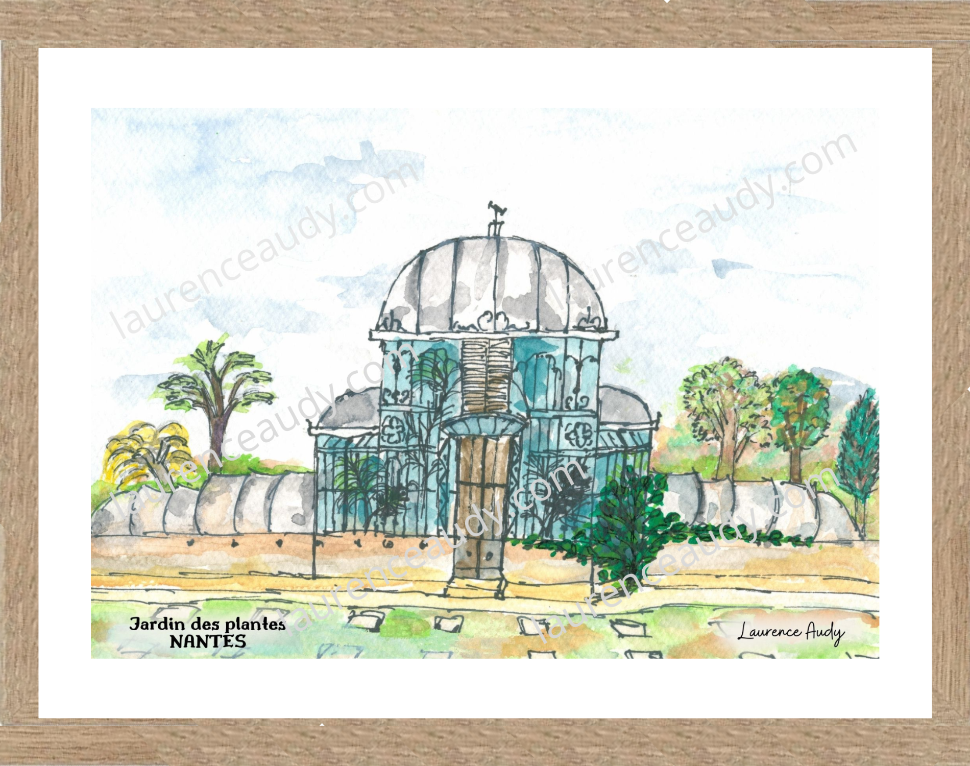 Affiche Serre du jardin des plantes à Nantes — aquarelle – Image 2