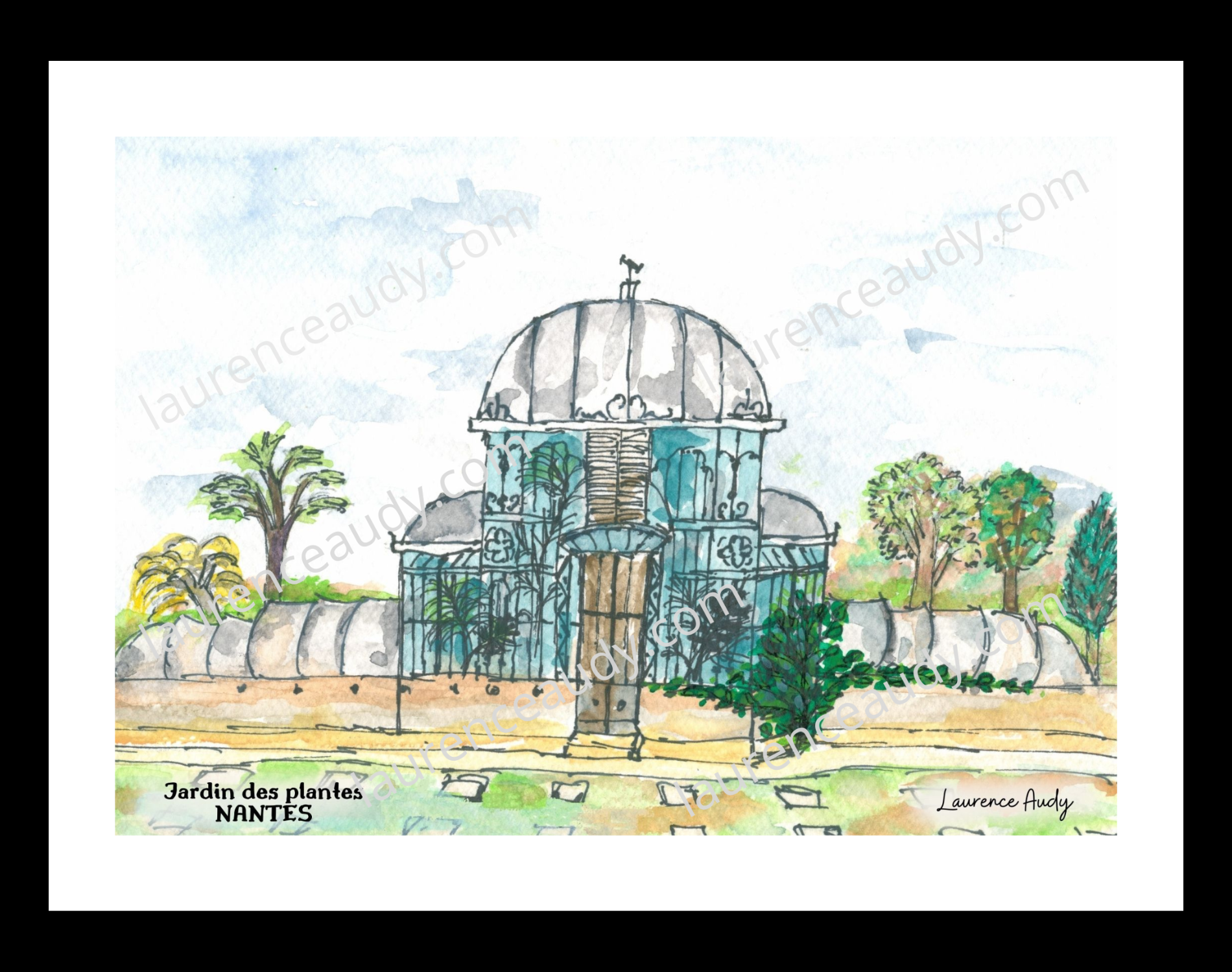 Affiche Serre du jardin des plantes à Nantes — aquarelle – Image 3