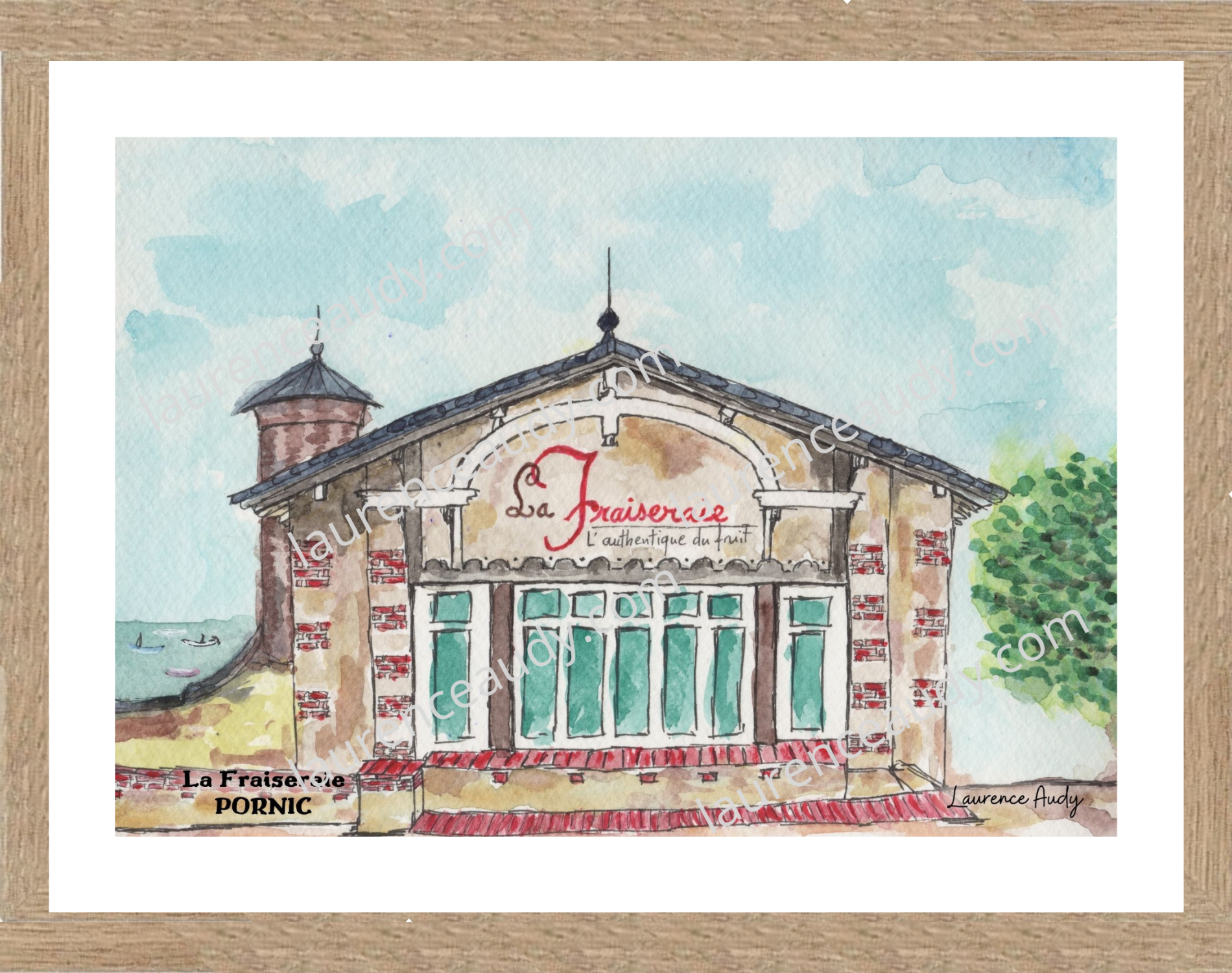 Affiche la Fraiseraie à Pornic — aquarelle – Image 2